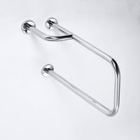 Maniglione + portasciugamani sinistro HELP in acciaio satinato 51,6 cm