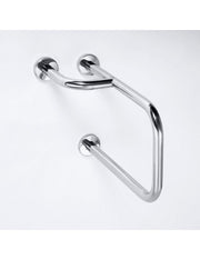 Maniglione + portasciugamani sinistro HELP in acciaio satinato 51,6 cm