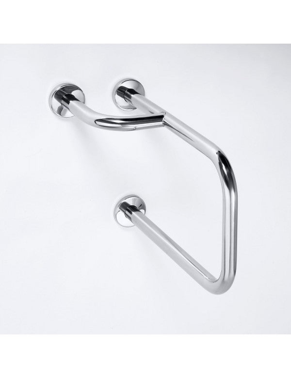 Maniglione + portasciugamani sinistro HELP in acciaio satinato 51,6 cm