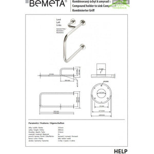 Maniglione + portasciugamani sinistro HELP comaxite bianco 51,6cm