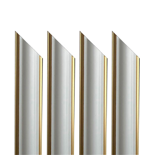 Cornice Bugna Preassemblata per Boiserie in polimeri linea GOLD (doppio filo oro) bianco Avorio 9010 varie dimensioni - 4 Barre non tagliate da 2,8mt Cad.