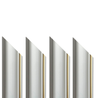 4 barre intere PRETAGLIATE AD ANGOLO per Bugna Boiserie in polimeri linea GOLD (filo oro) bianco Avorio 9010 varie dimensioni - 4 barre da 40cm