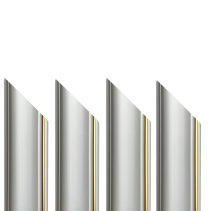 4 barre intere PRETAGLIATE AD ANGOLO per Bugna Boiserie in polimeri linea GOLD (filo oro) bianco Avorio 9010 varie dimensioni - 4 barre da 180cm