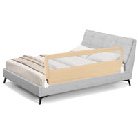 Barriera letto per bambini di 180 cm con rete traspirante, Sponda di sicurezza pieghevole con barra metallica Beige-Barriere letto