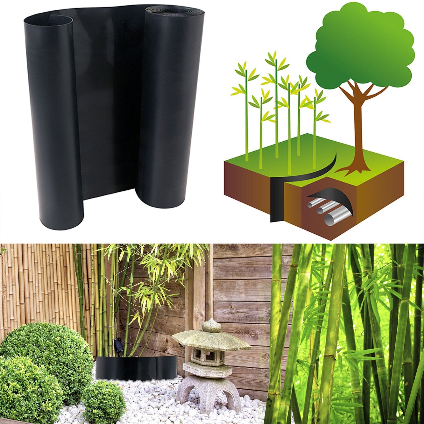 ProBache - Barriera antiradice di bambù 5m 800gr antirizomi H.60 cm