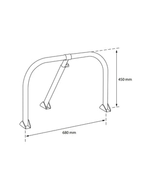 Barriera per parcheggi in acciaio 32mm con strisce riflettenti, lucchettabile - THIRARD