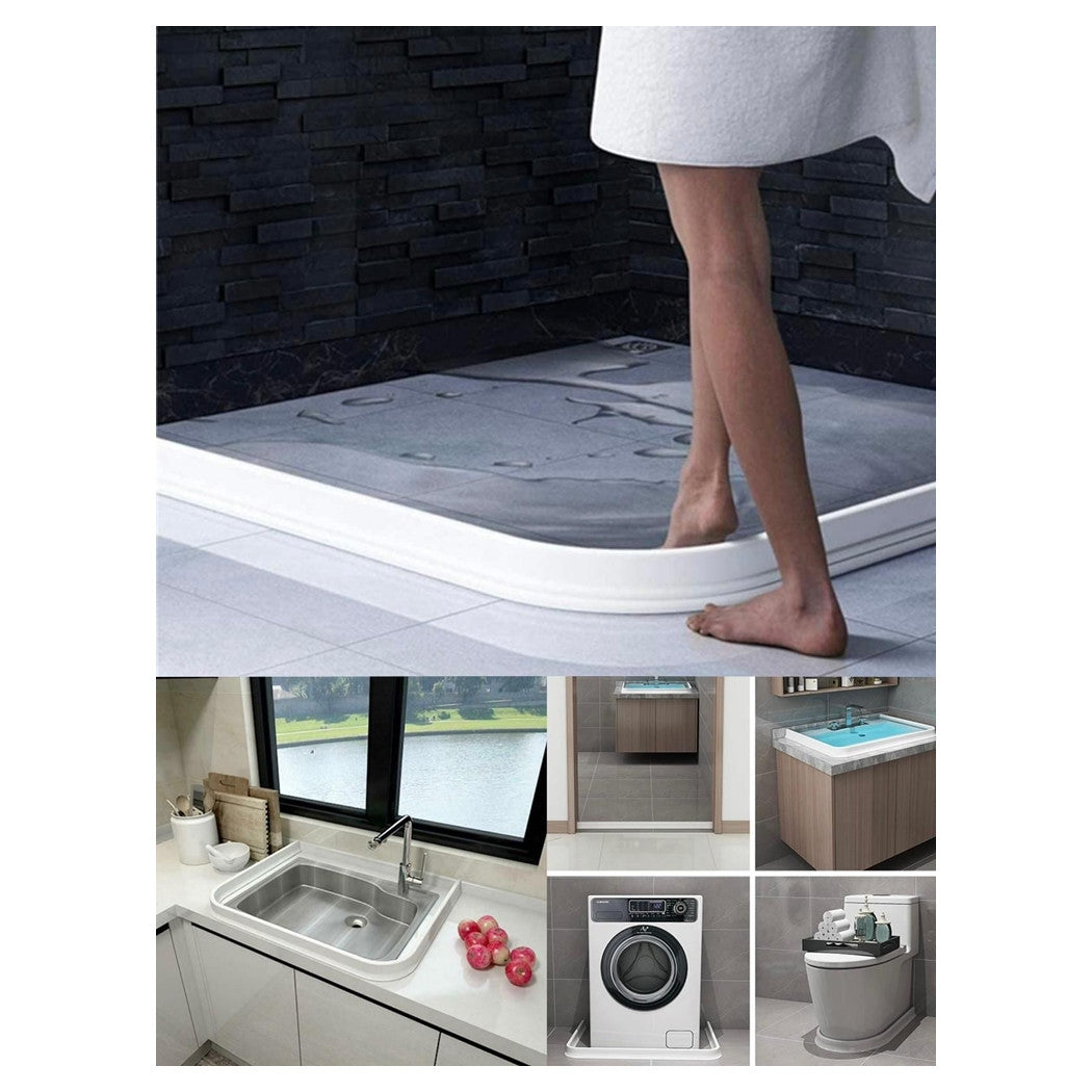 Trade Shop - Barriera Striscia Di Tenuta In Pvc Para Acqua Per Doccia Bagno E Lavello Cucina -
