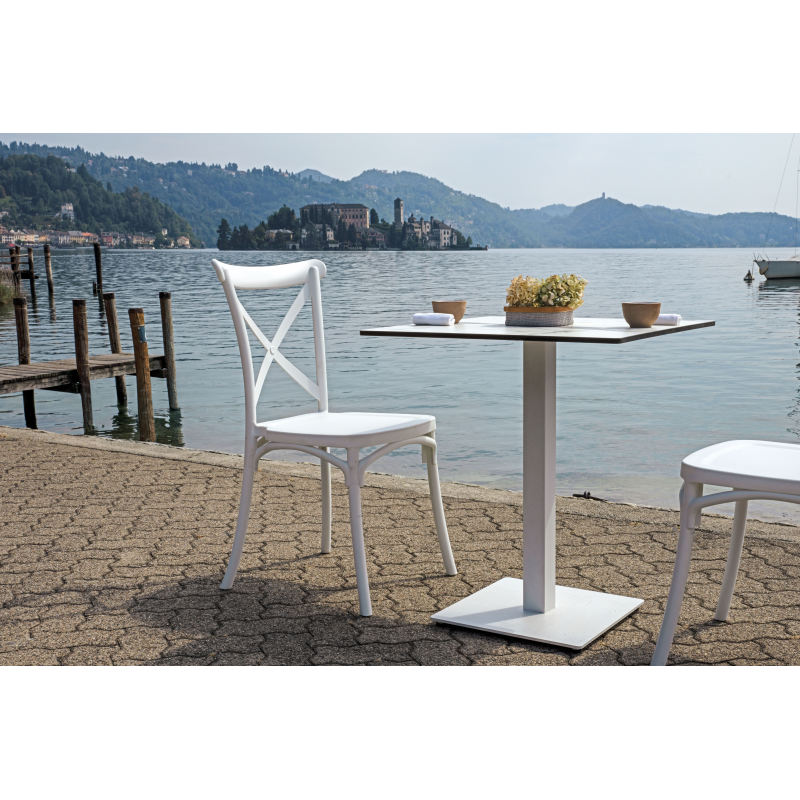 Basamento A Piastra Piatta - Acciaio Verniciato Bianco Moia