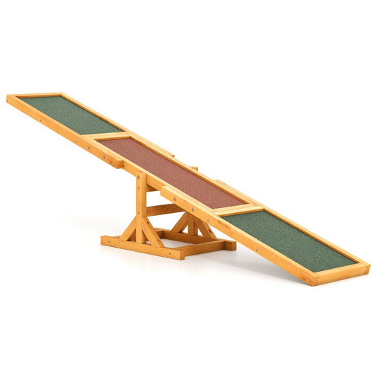 Altalena per agility dog 179 x 30 x 55 cm stabile e antiscivolo attività fisica moderna legno giallo 20_0010637