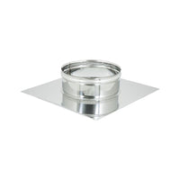 Base forata inox da 250x250mm a innesto f 80 - 200mm 6 decimi, diametro 160mm