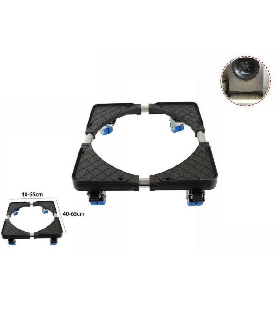 Base Mobile Supporto Per Frigo Frigorifero Lavatrice Ruote Carrello 40-65cm 70585         
