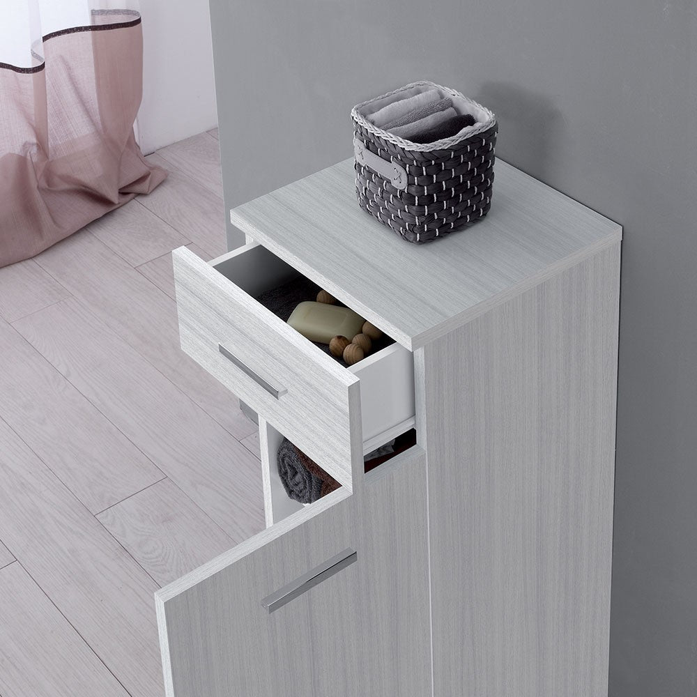 Base multiuso 35x34 cm grigio con anta reversibile e cassetto Desya