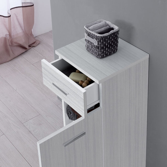 Base multiuso 35x34 cm grigio con anta reversibile e cassetto Desya