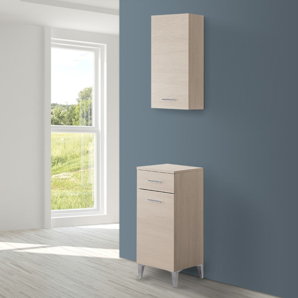 Base multiuso 35x34 cm larice con anta reversibile e cassetto Desya