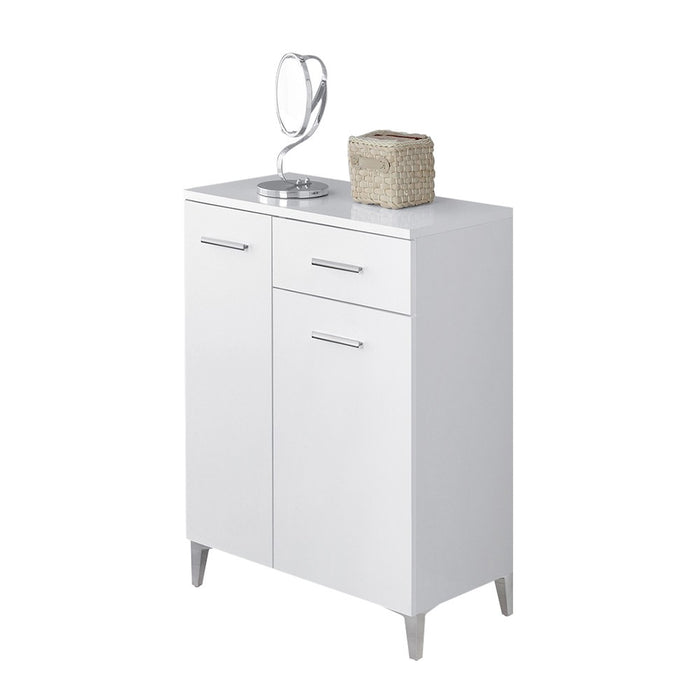Base multiuso 60x34 cm bianco con 2 ante e cassetto scorrevole Desya