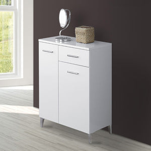 Base multiuso 60x34 cm bianco con 2 ante e cassetto scorrevole Desya