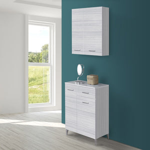 Base multiuso 60x34 cm grigio con 2 ante e cassetto scorrevole Desya