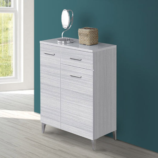 Base multiuso 60x34 cm grigio con 2 ante e cassetto scorrevole Desya