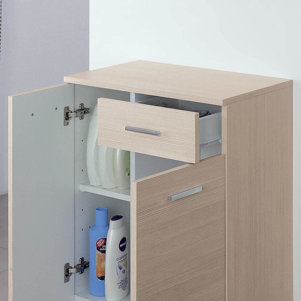 Base multiuso 60x34 cm larice con 2 ante e cassetto scorrevole Desya