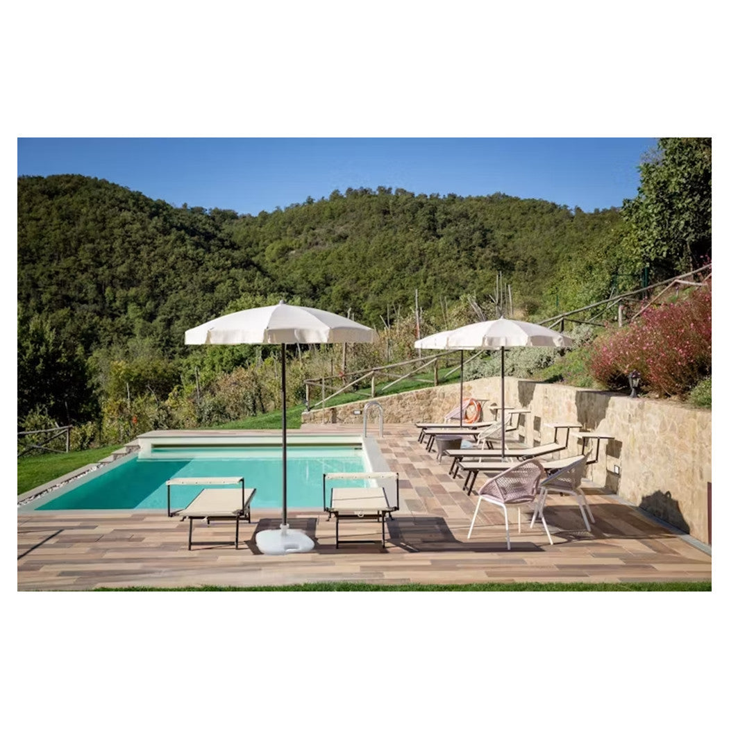 Trade Shop - Base Per Ombrellone Da Giardino Spiaggia Riempibile 14lt 44.5x44.5xh10cm Bianco 008654 -        