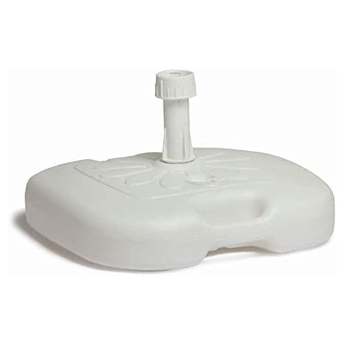 Trade Shop - Base Per Ombrellone Da Giardino Spiaggia Riempibile 14lt 44.5x44.5xh10cm Bianco 008654 -        