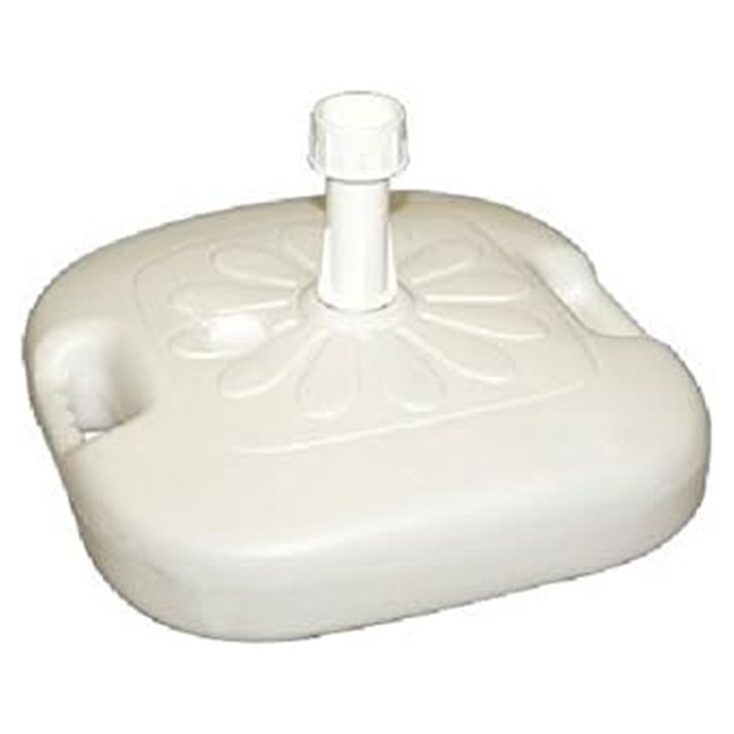 Trade Shop - Base Per Ombrellone Da Giardino Spiaggia Riempibile 14lt 44.5x44.5xh10cm Bianco 008654 -        