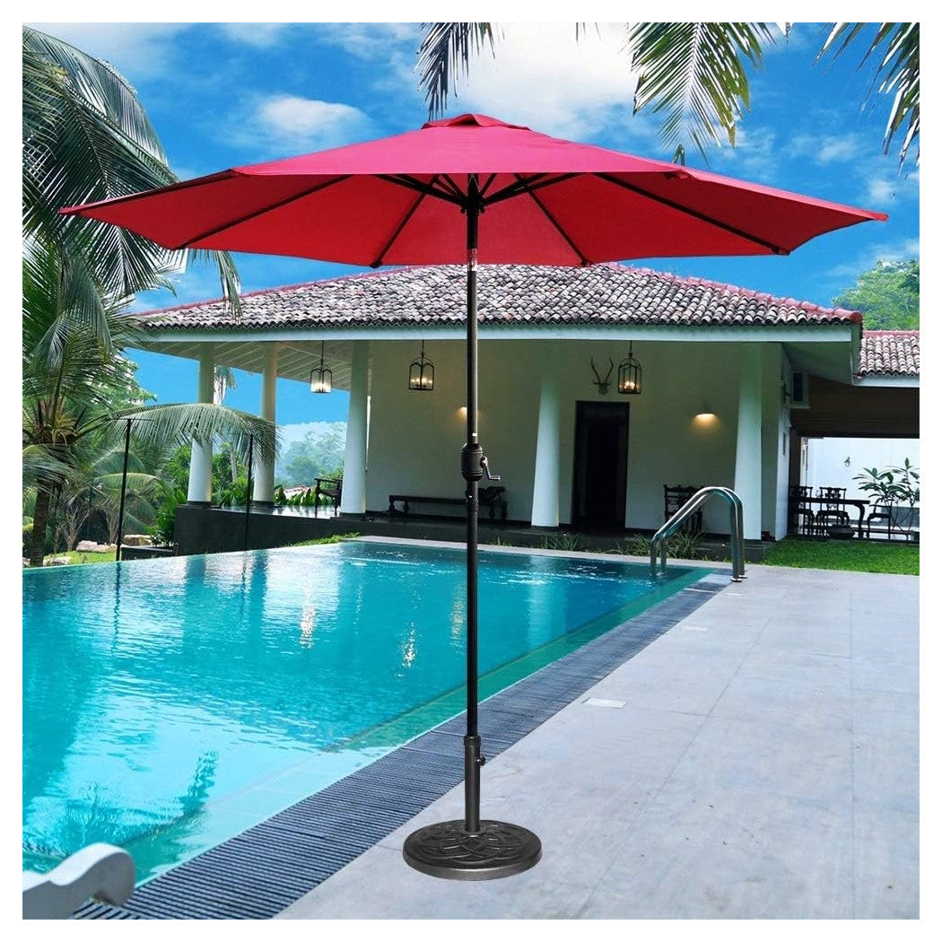 Trade Shop - Base Per Ombrellone Supporto Rotondo Per Patio Esterno Resistente ø46xh33cm Nero 016595 -        