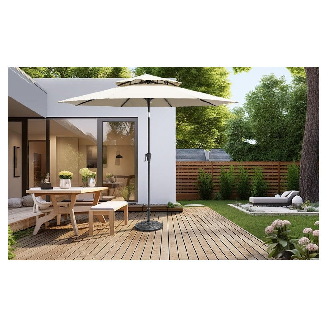 Trade Shop - Base Per Ombrellone Supporto Rotondo Per Patio Esterno Resistente ø46xh33cm Nero 016595 -        