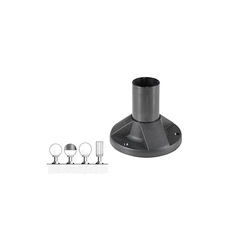 Base per Sfere Globo e Lampioni – Plastica Nera, Attacco Ø60 mm, Esterni – GDLC