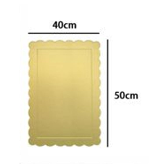 Trade Shop - Base Per Torta Rettangolare Piatto Sottotorta Dorato 40x50 Cm Con Bordino 31158         