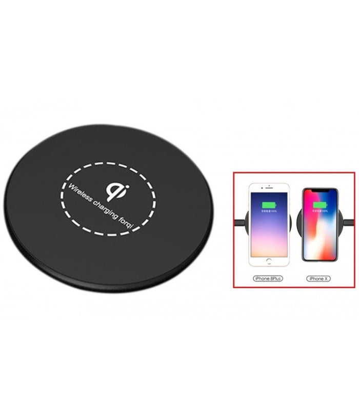 Base Ricarica Wireless Tonda Qi Universale Caricabatterie Piattaforma Ricarica         