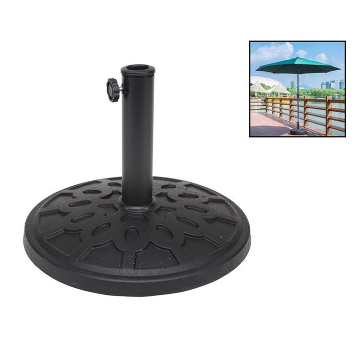 Trade Shop - Base Rotonda Per Ombrellone Da Esterno Giardino Palo Centrale ø43xh32cm Nero 016594 -        