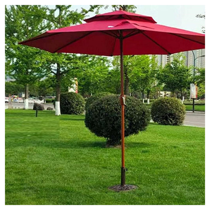 Trade Shop - Base Rotonda Per Ombrellone Da Esterno Giardino Palo Centrale ø43xh32cm Nero 016594 -        