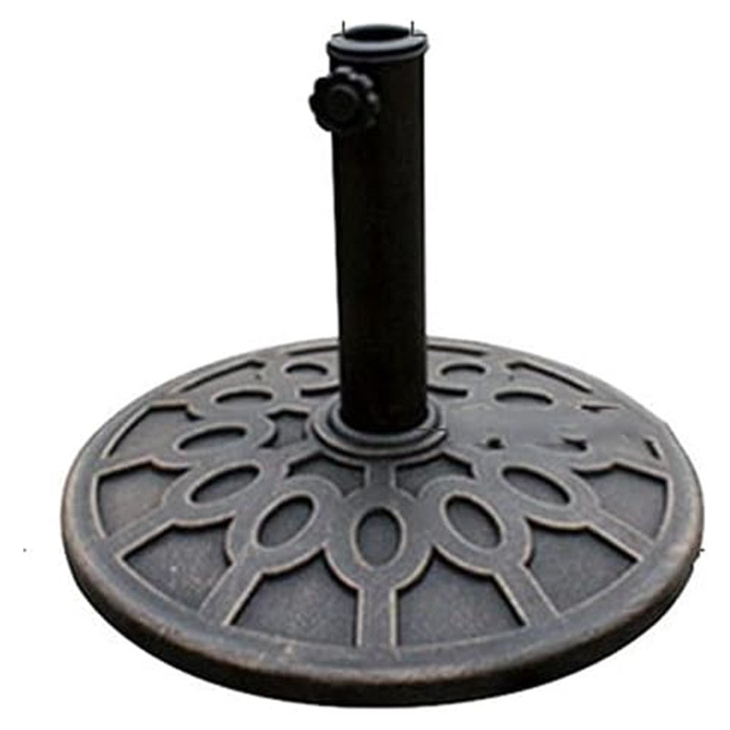Trade Shop - Base Rotonda Per Ombrellone Da Esterno Giardino Palo Centrale ø43xh32cm Nero 016594 -        