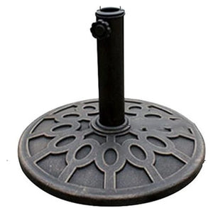 Trade Shop - Base Rotonda Per Ombrellone Da Esterno Giardino Palo Centrale ø43xh32cm Nero 016594 -        