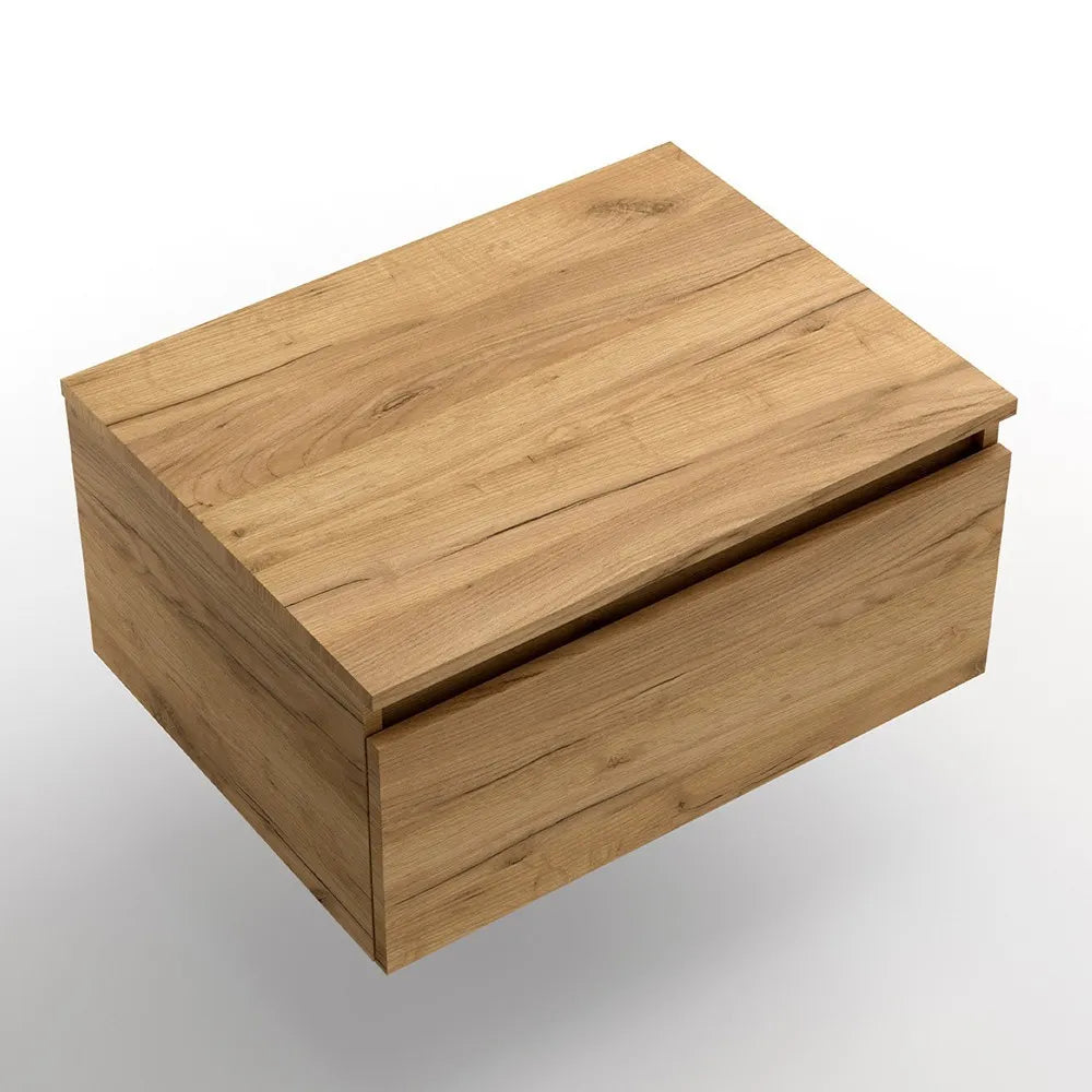 Base sospesa per bagno 80 cm in legno MDF 1 cassetto rovere africa Sumo