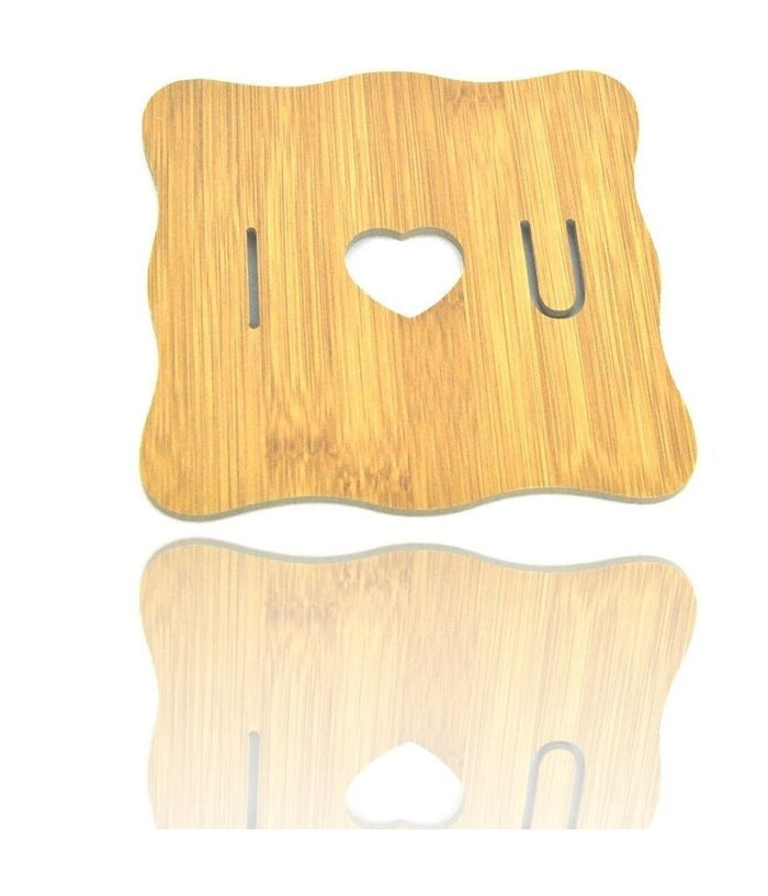 Base Sotto Pentola Casseruola Piatto In Legno Fantasia I Love You 17x17cm         