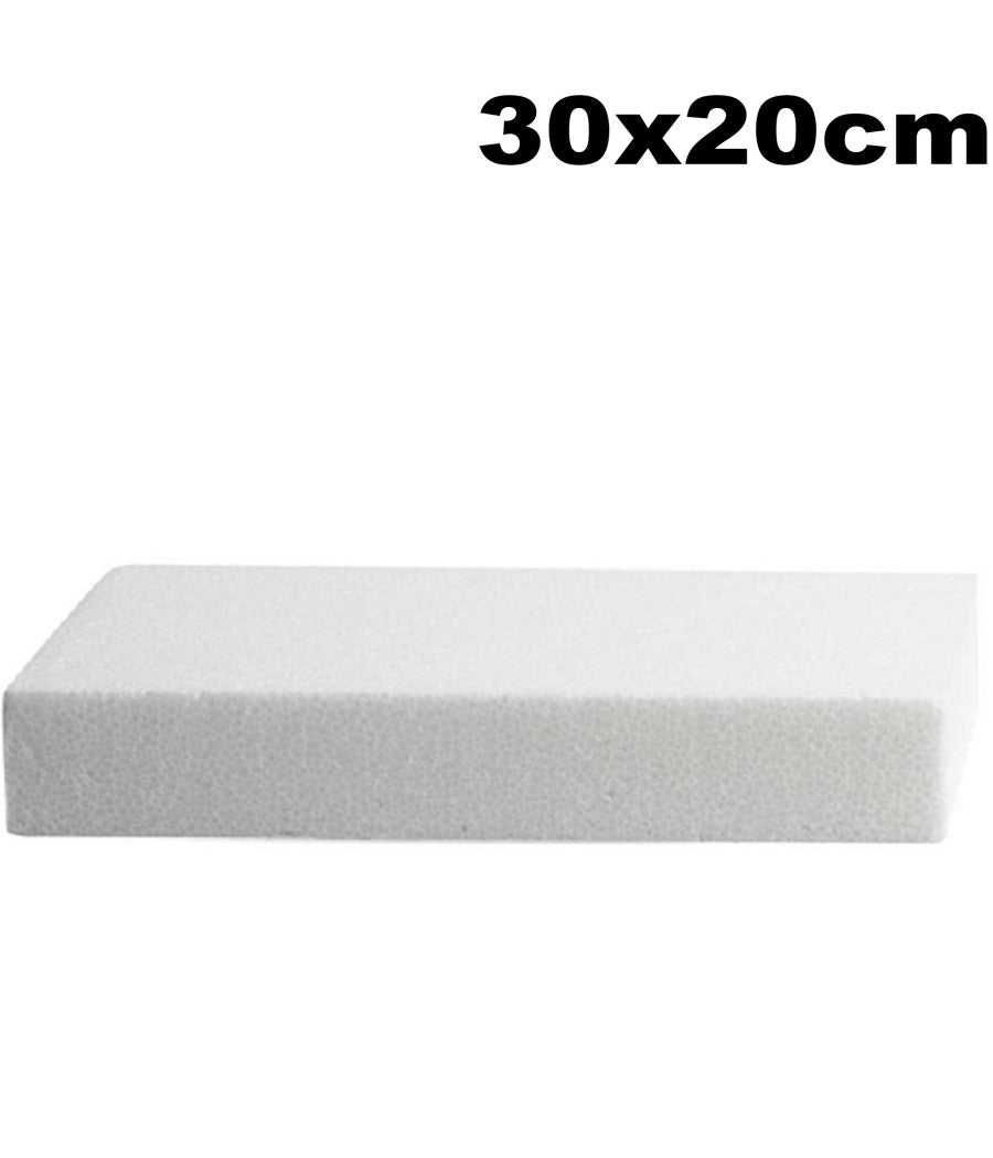 Base Stampo Polistirolo Torta Rettangolare 30x20cm Lati Altezza 5cm Cake Design         
