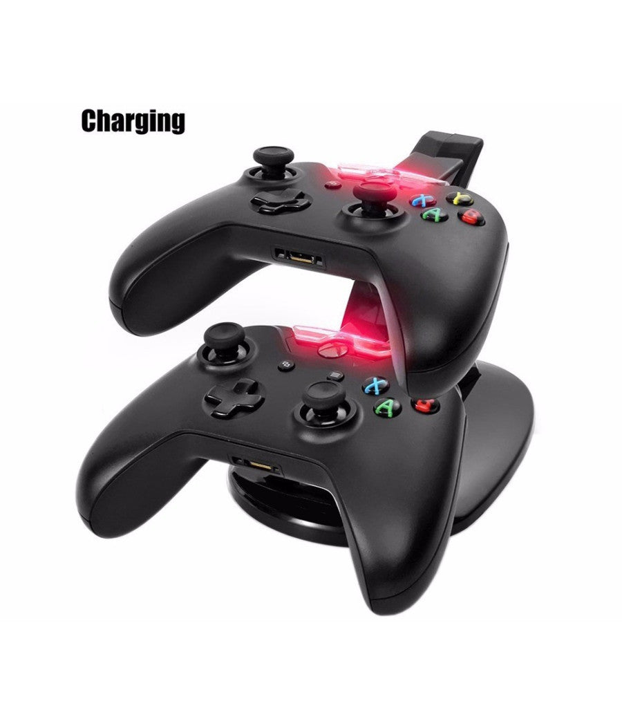 Base Stand Caricatore Doppio Per 2 Joypad X-box One Controller Joystick Con Usb         