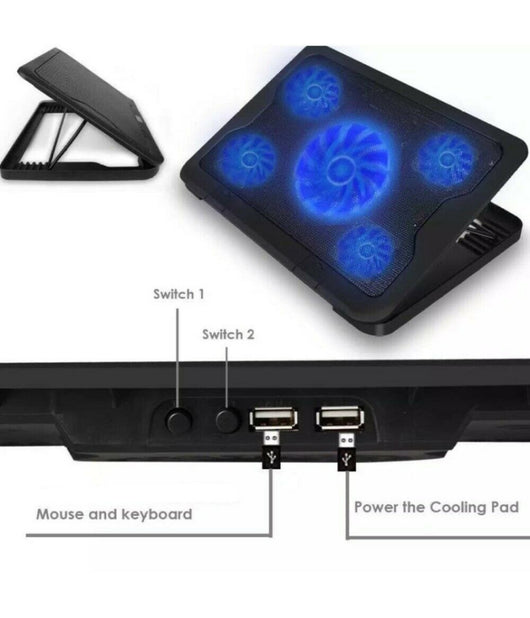 Base Supporto Raffreddamento Per Notebook Pc Portatile 5 Ventole Usb Sy-c5         