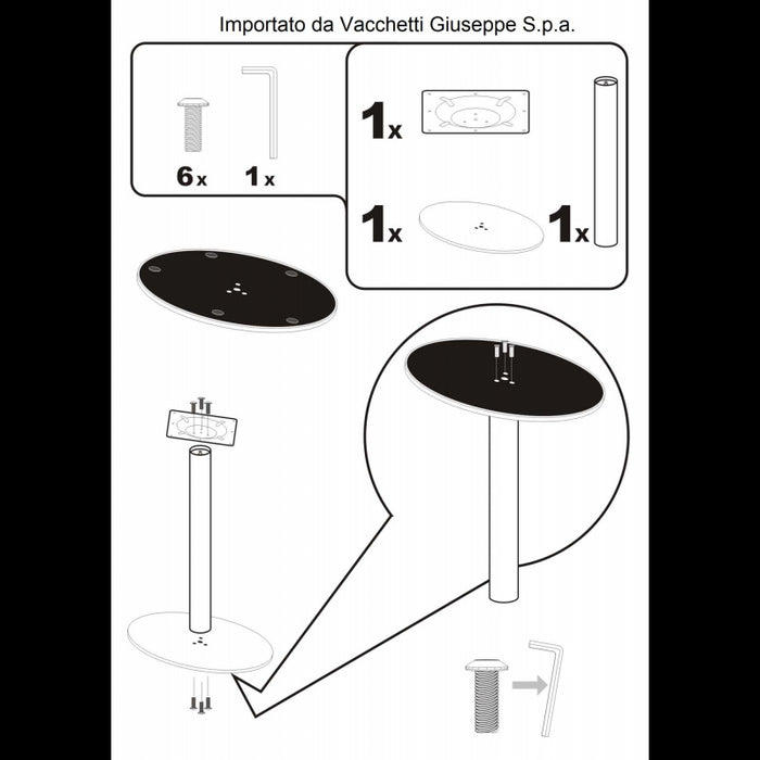 Base tavolo acciaio Gordon bianco tondocm ø45h72