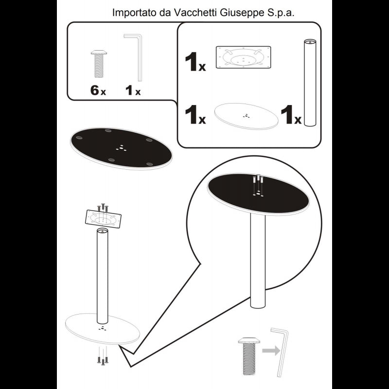 Base tavolo acciaio Gordon bianco tondocm ø45h72
