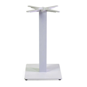 Base tavolo acciaio top ghisa Trevor bianco quadro cm 40x40h72