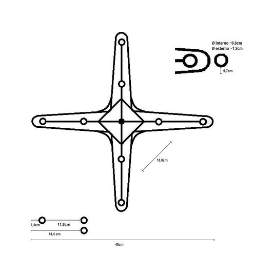 Base tavolo alluminio Alan colore inox cm 52x52h72