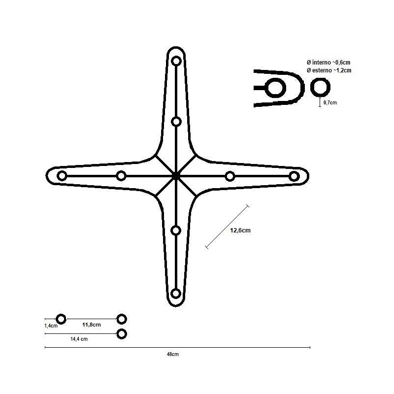 Base tavolo alluminio Lucas grigio ribaltabile cm 52x52h72