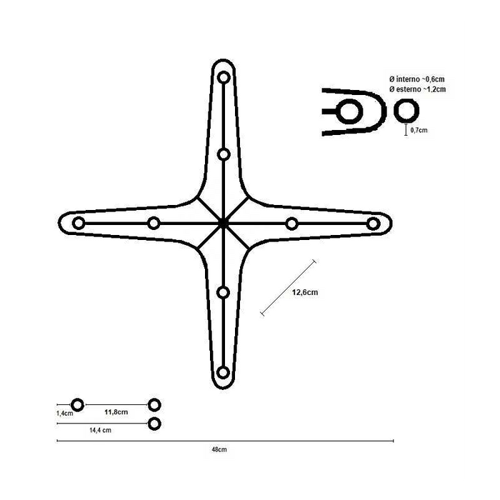 Base tavolo alluminio Lucas grigio ribaltabile cm 52x52h72