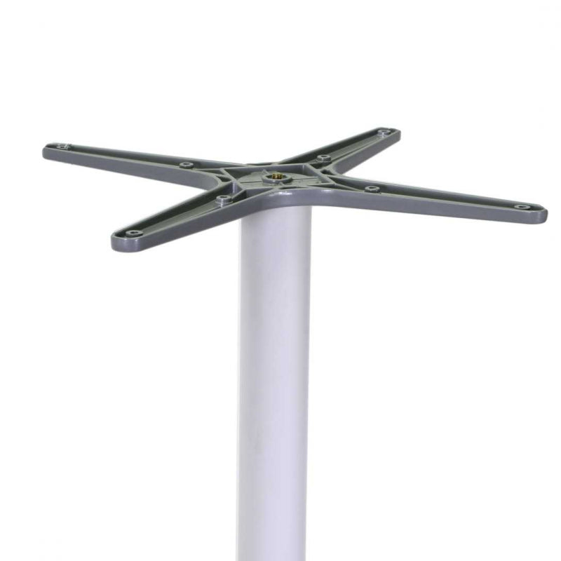 Base tavolo bar alluminio bianco quadrocm52x52h108