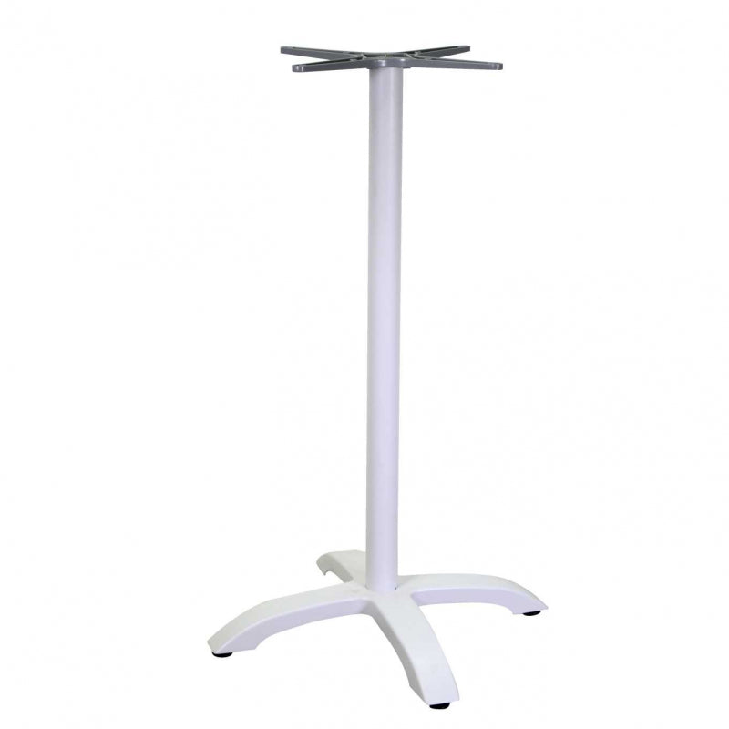 Base tavolo bar alluminio bianco quadrocm52x52h108