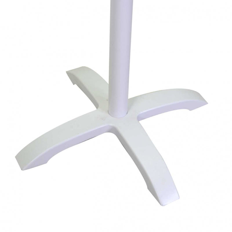 Base tavolo bar alluminio bianco quadrocm52x52h108