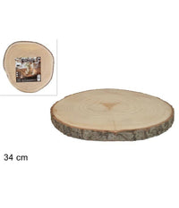 Base Tronco Legno Naturale Decorativa Disco Per Ornamento Diametro 34 Cm Rotondo         